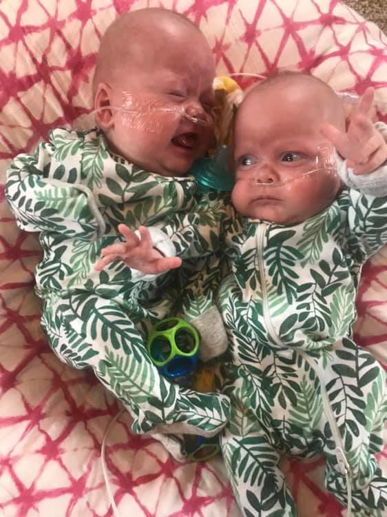 Ewold twins first night home together